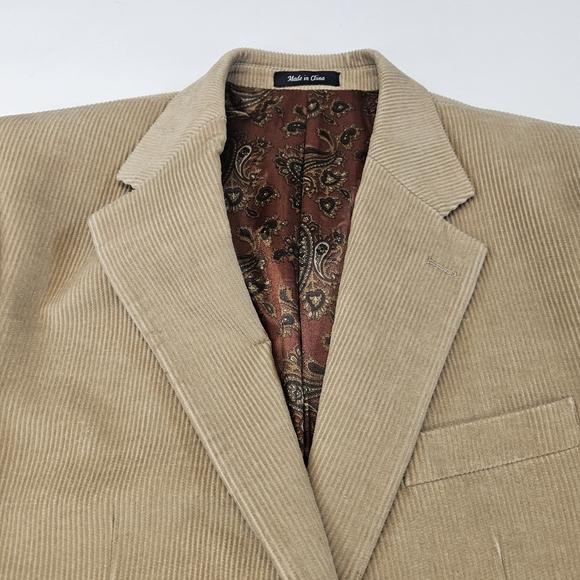 Lauren Ralph Lauren Mens Corduroy Vintage Tan Blazer Sport Coat Jacket 40 Long - Picture 3 of 12